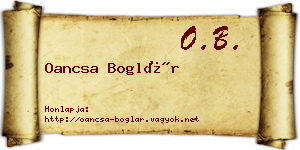 Oancsa Boglár névjegykártya